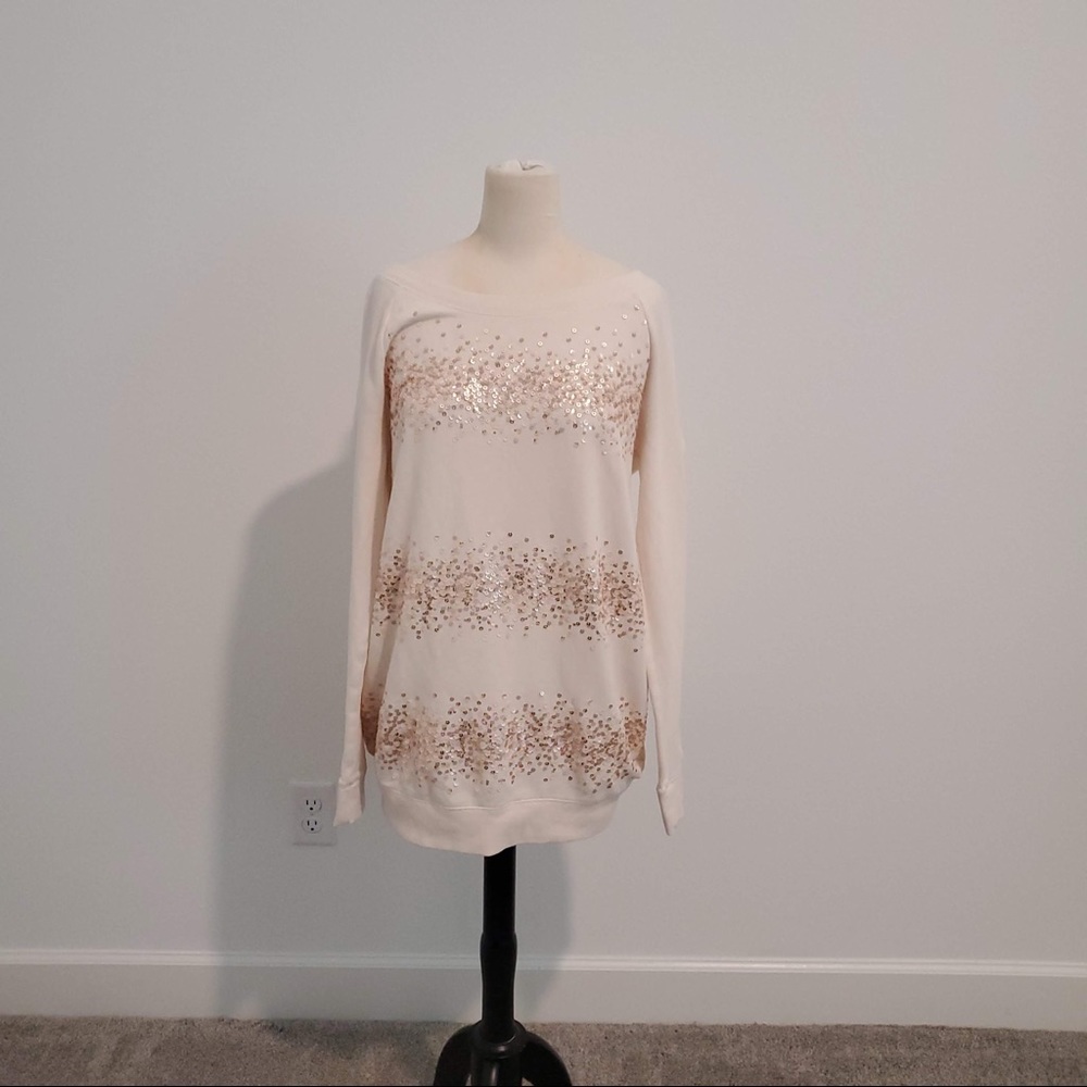 Victoria’s Secret oversized cream sequined sweater sz L